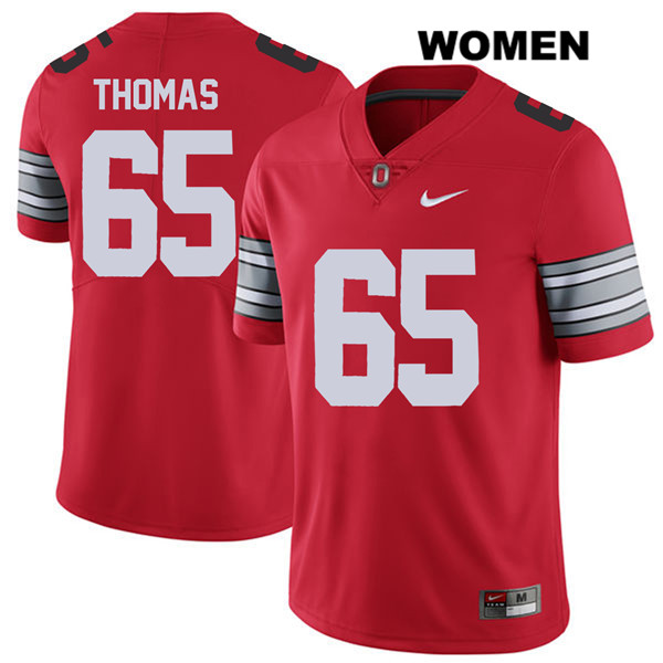 Ohio State Buckeyes Women's Phillip Thomas #65 Red Authentic Nike 2018 Spring Game College NCAA Stitched Football Jersey FU19E24XK